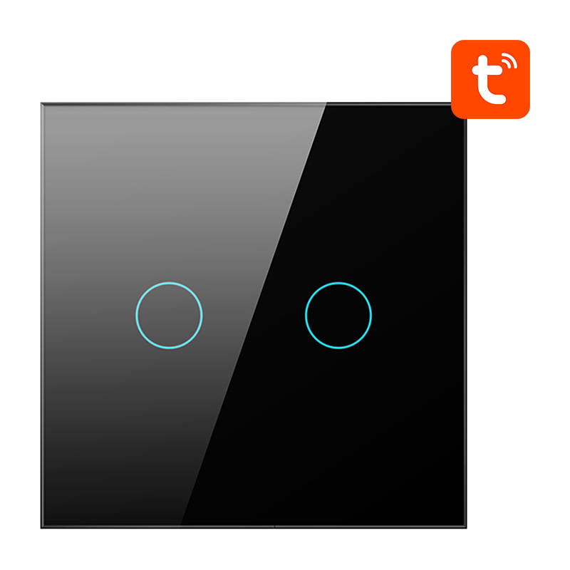 Avatto valgustuslüliti Smart Light Switch ZigBee ZTS02-EU-B2 2 Way TUYA, must