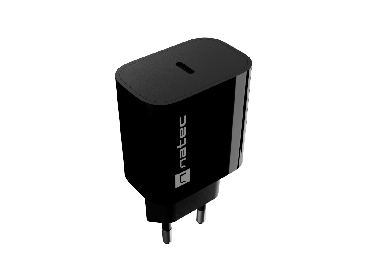 Natec Ribera USB Charger 1X USB-C 20W, must