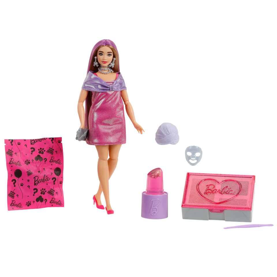 Mattel Barbie Party Unboxed Barbie Glam Party Serie - pinke Puppe
