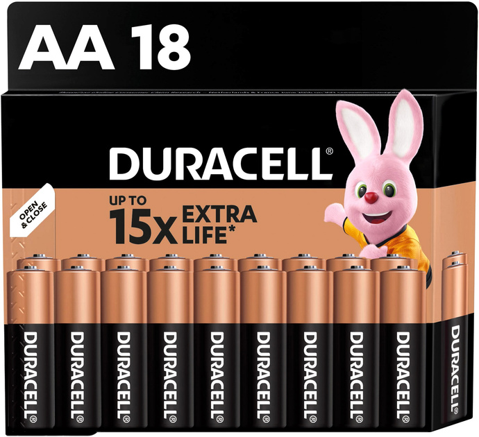 Duracell patarei AA/MN1500 18tk. Megapakk