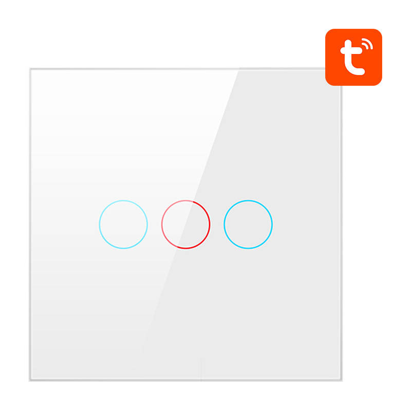 Avatto valgustuslüliti Smart Light Switch ZigBee ZTS02-EU-W3 3 Way TUYA, valge