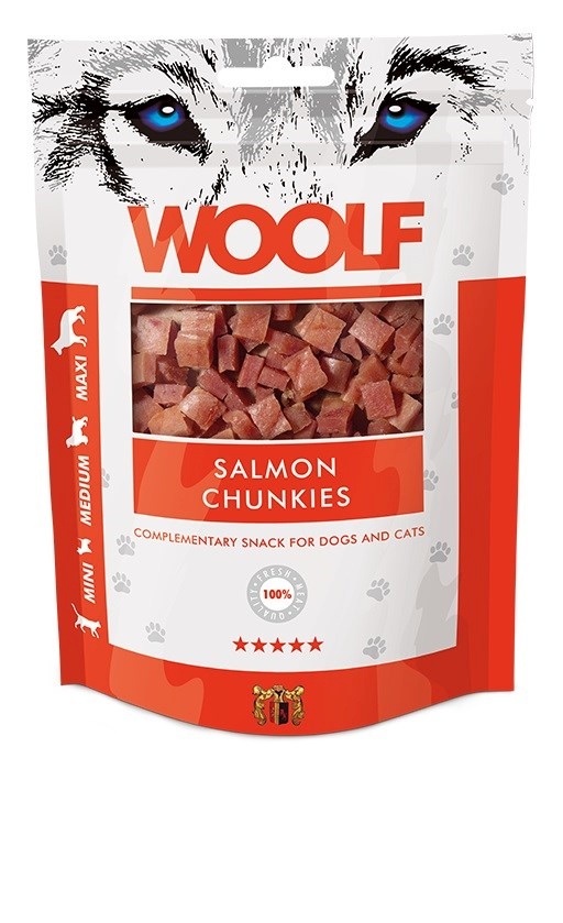 Woolf maius koerale Salmon Chunkies, 100g