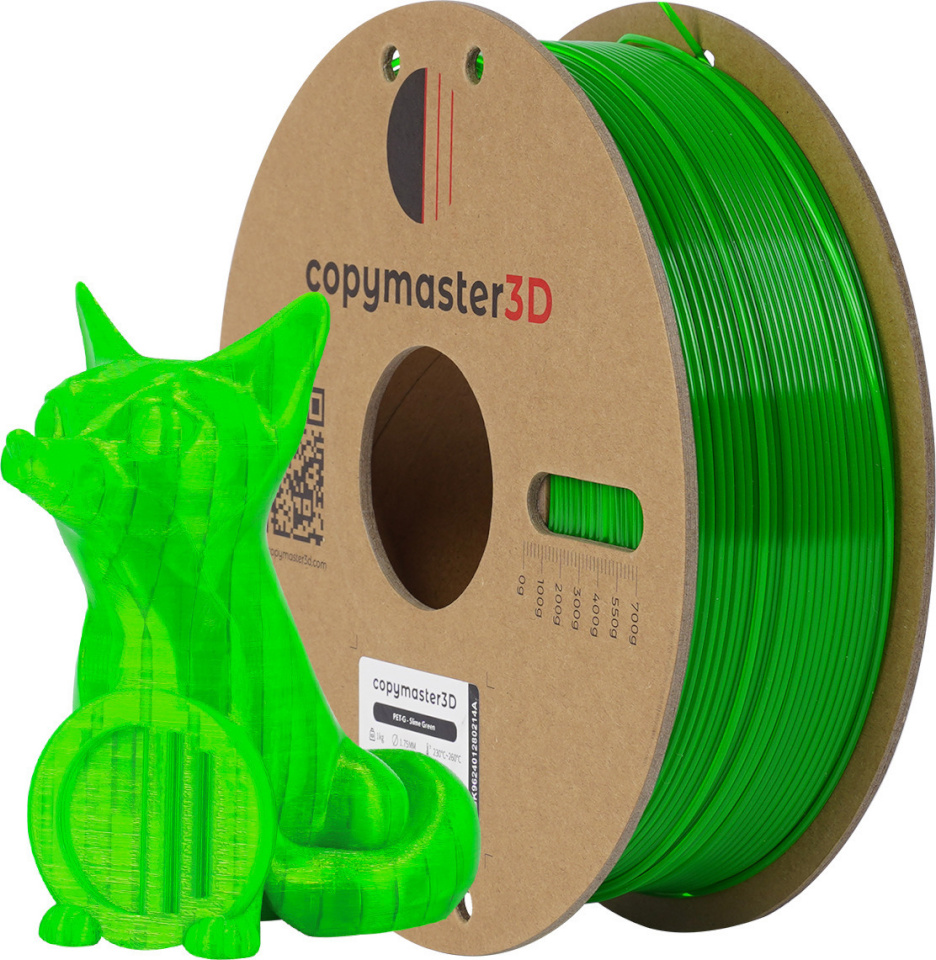Copymaster3D PET-G 3D printer niit, 1,75 mm, neoonroheline