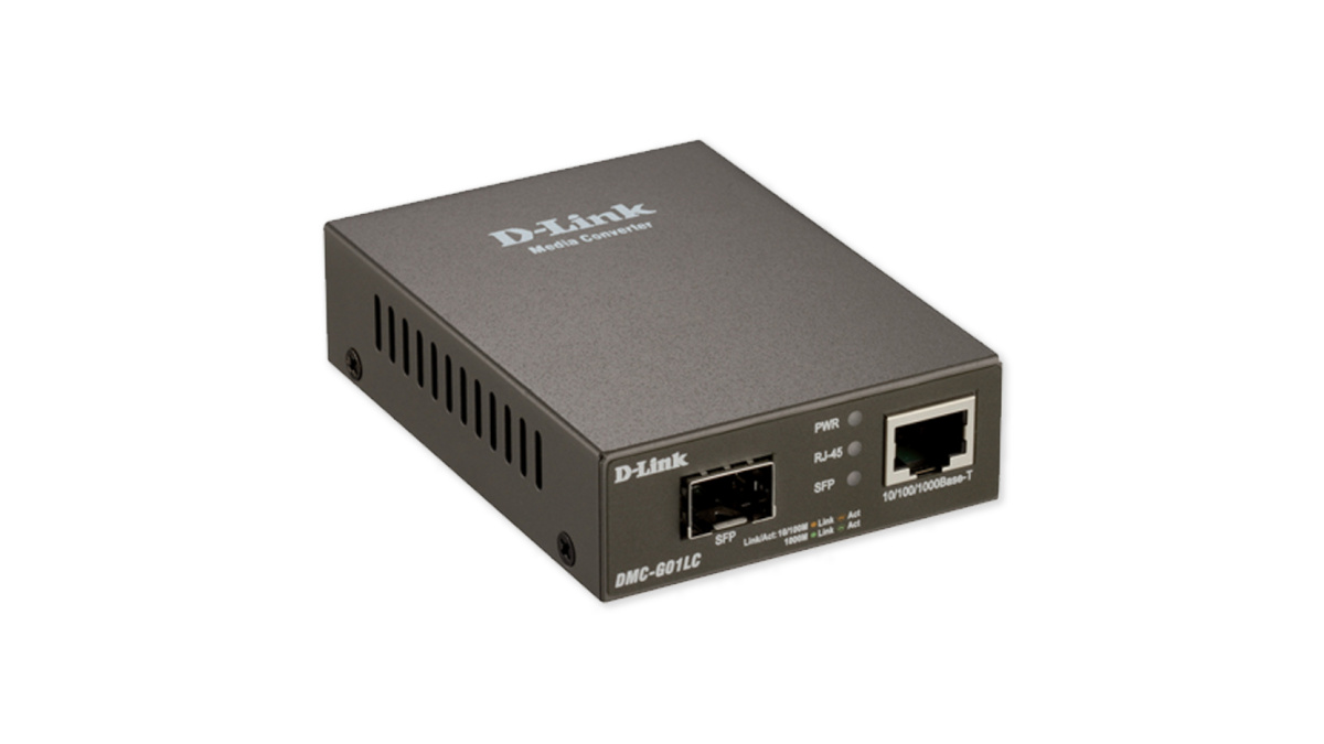 D-Link meediakonverter 1000BaseT to SFP Standalone Media Converter DMC-G01LC Gigabit SFP port, 10/100/1000 Mbps port