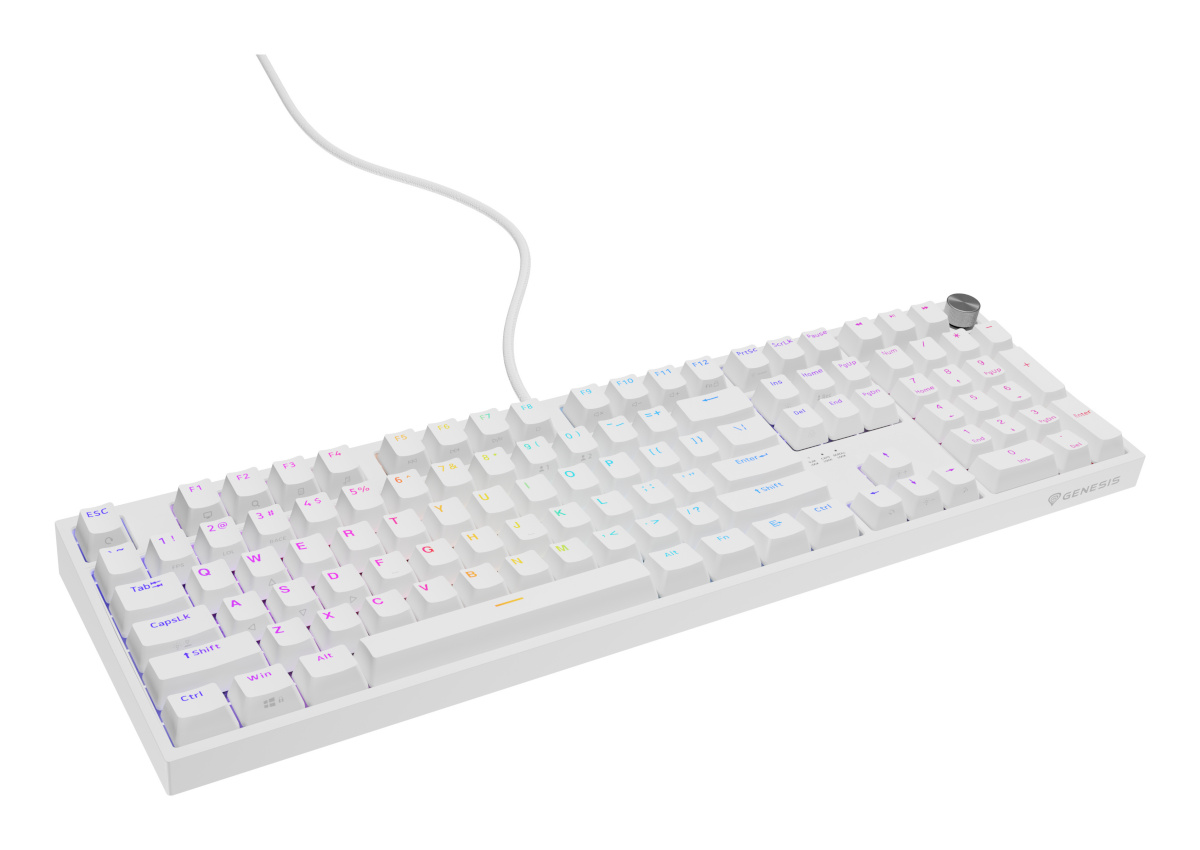 Genesis klaviatuur Thor 404 | Mechanical Gaming Keyboard | Wired | US | valge | USB | Outemu Peach Silent