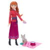Mattel Disney Die Eiskönigin Anna-Modepuppe und Wolfsjunges-Figur (mit 4 Pflegezubehörteilen)