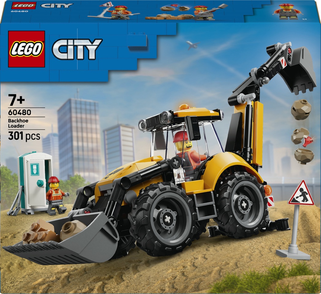LEGO klotsid City Great Vehicles 60480 – kollane traktor-ekskavaator
