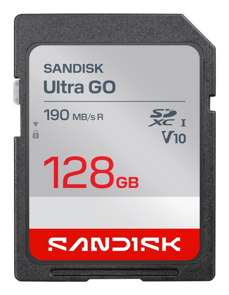 SanDisk 128GB SDXC mälukaart Ultra GO UHS-I V10 U1 Class10 R190 MB/s Full HD video