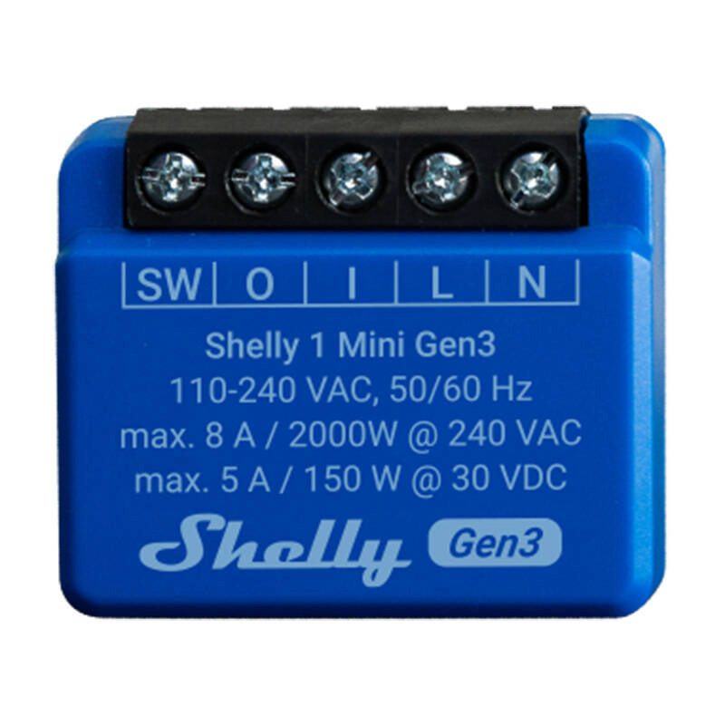 Shelly kontroller 1 Mini Gen3 Controller, sinine