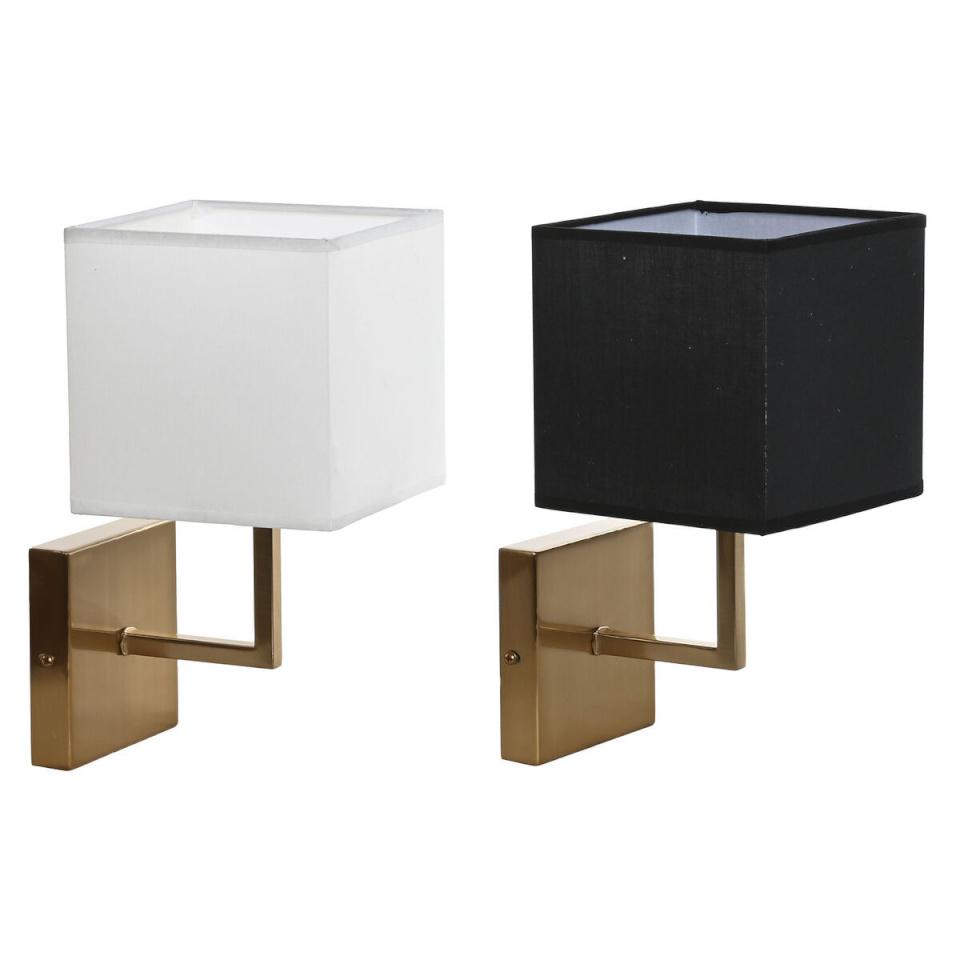 DKD Home Decor seinavalgusti valge must kuldne 50 W 220 V 15x19x27cm 15x19x30cm (2tk)