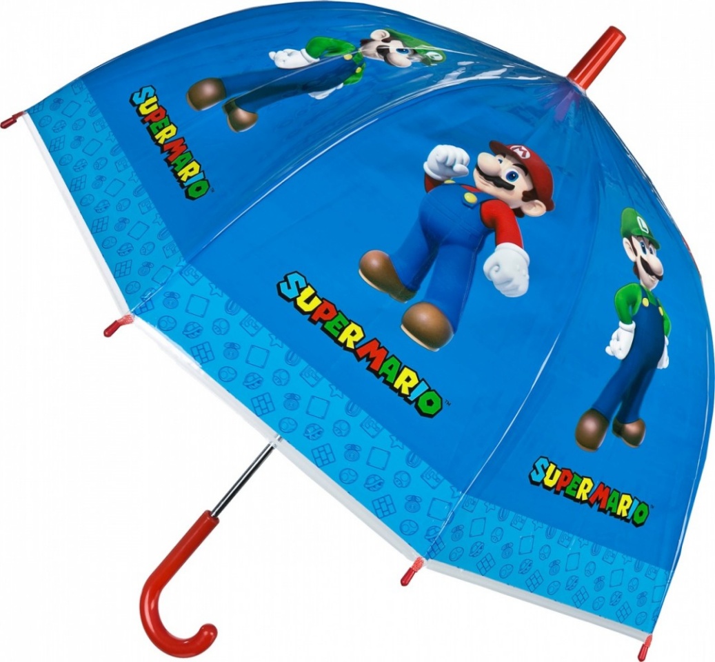 Kids Euroswan Umbrella läbipaistev manual Super Mario