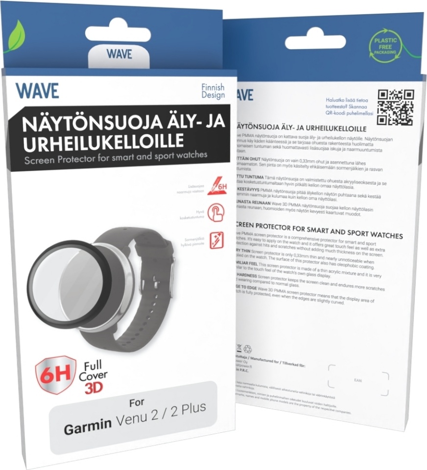 Lainekaitseklaas 3D PMMA, Garmin Venu 2 / 2 Plus, must