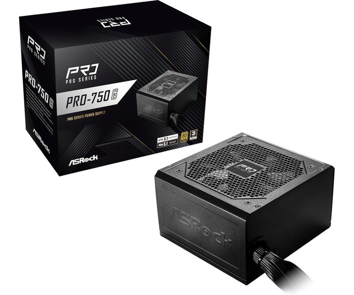 ASRock toiteplokk PRO-750G 750W 80PLUS kuldne NON MODULAR