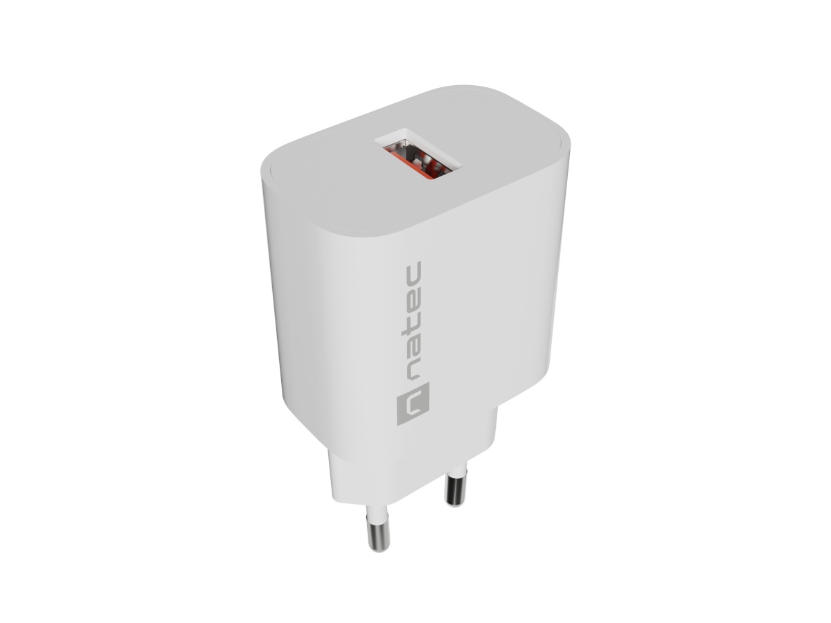 Natec Ribera USB Charger 1X USB-A 18W, valge