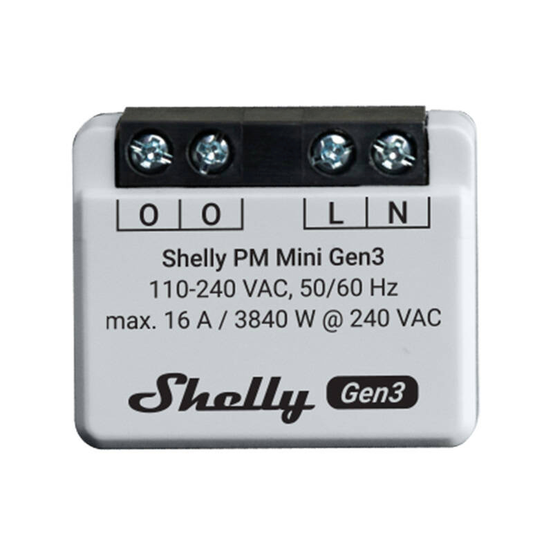 Shelly kontroller PM Mini Gen3 Controller, valge