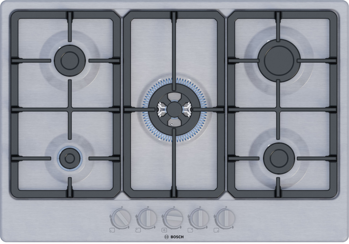 Bosch integreeritav pliidiplaat PGQ7B5K90 Serie 4 Built-In Gas Hob, roostevaba teras