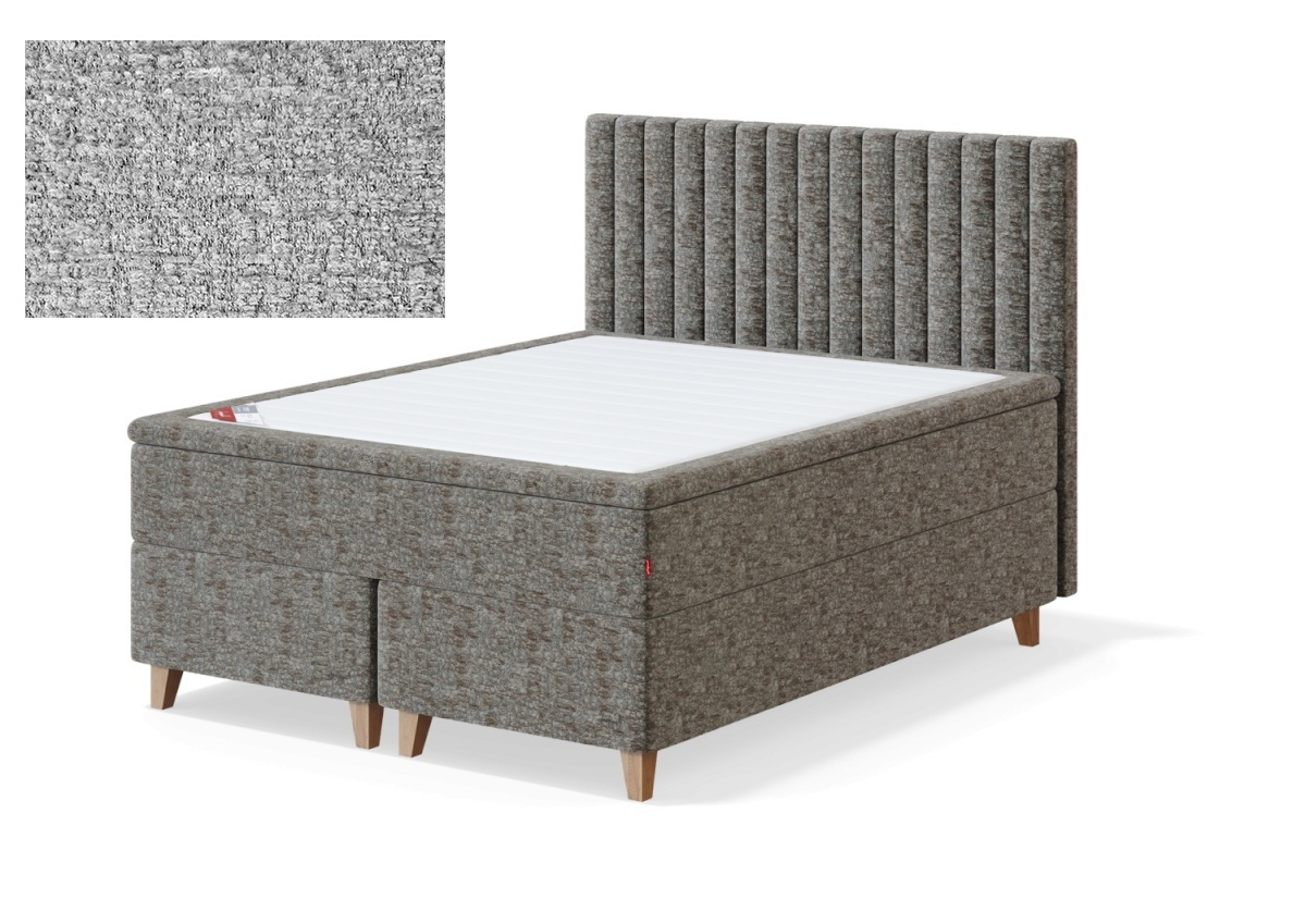 Sleepwell kontinentaalvoodi BLACK CONTINENTAL (8 jalaga), 160x200x55cm, AVOLA hall, pehme