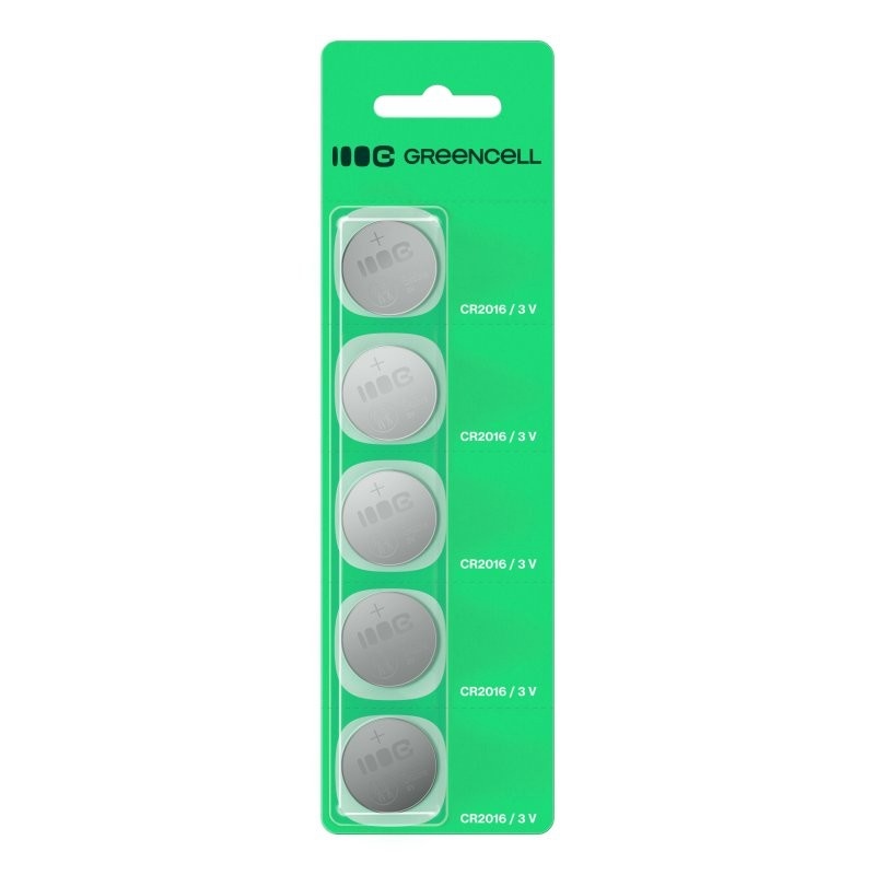 Green Cell patarei Button 5x CR2016