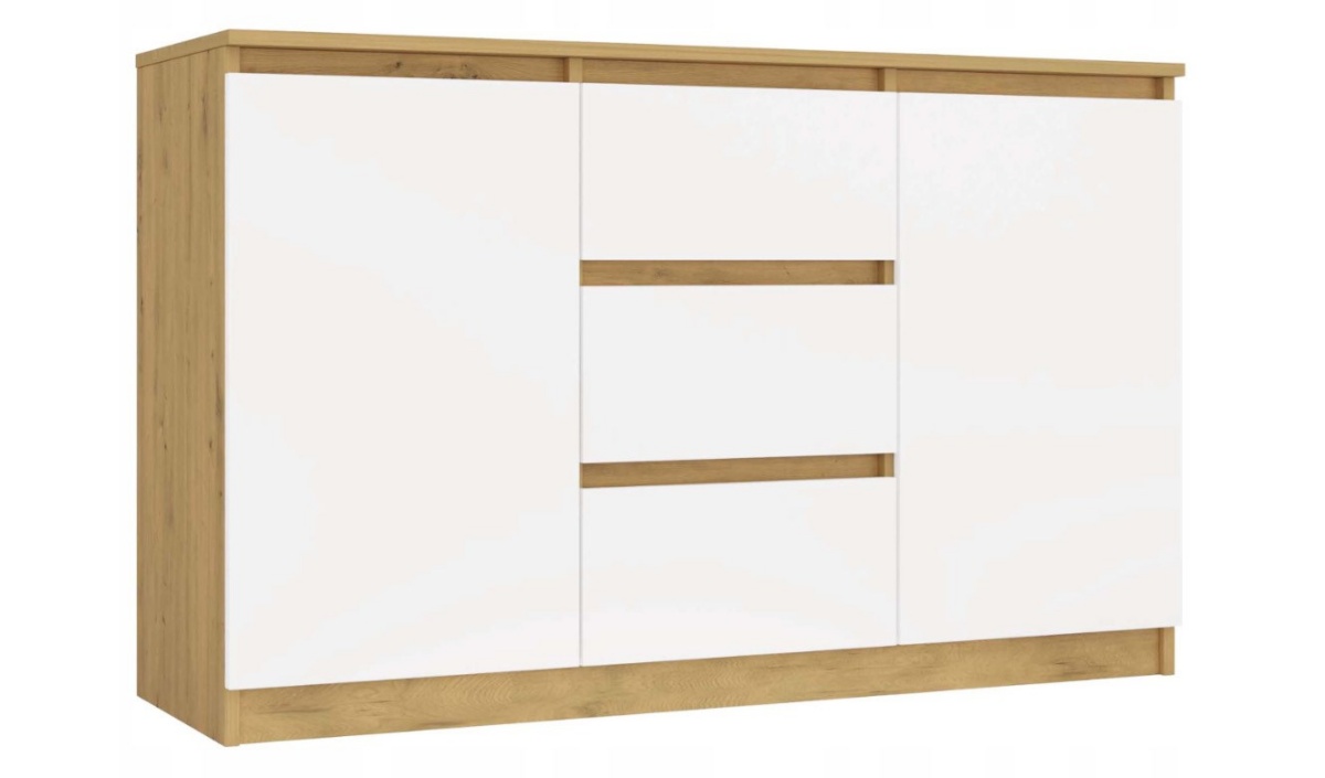 Top E Shop kummut ARTISAN 2-DOOR 3-DRAWER CHEST OF DRAWERS/valge
