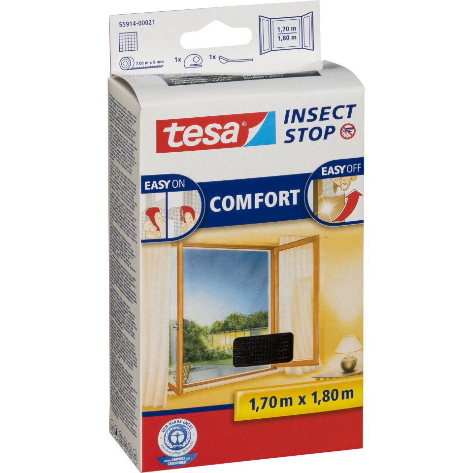 Tesa putukavõrk Insect Stop for Windows Hook&Loop 1,7x1,8m must 55914