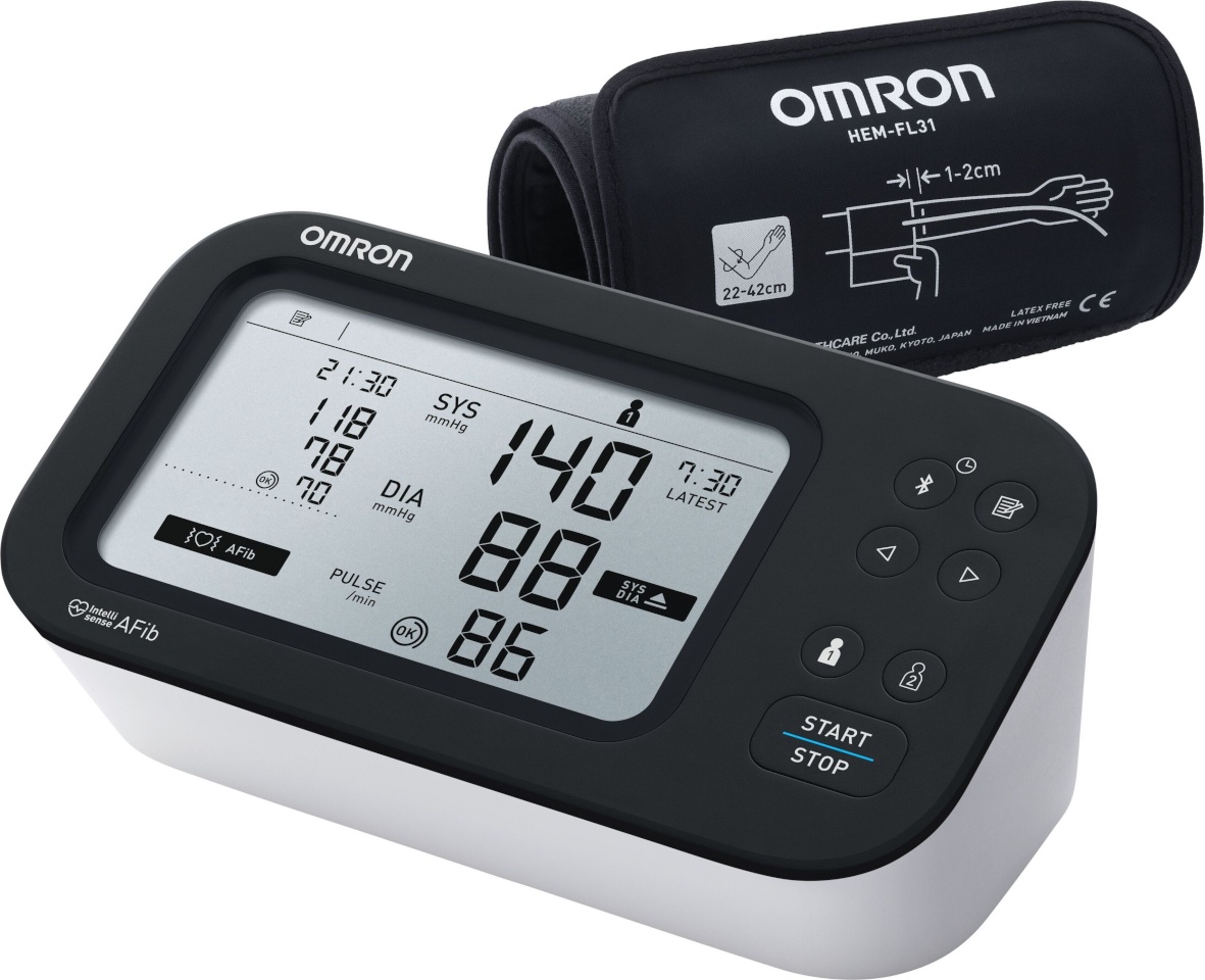 Omron vererõhumõõtja M7 Intelli IT AFib Blood Pressure Monitor, valge/must