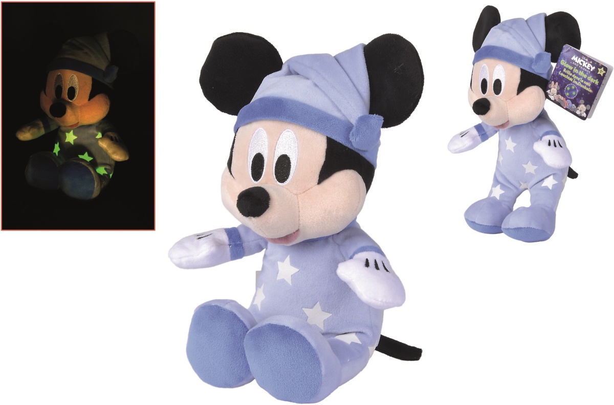Disney pehme mänguasi Sleep Well Miki Hiir tume helendav 25 cm