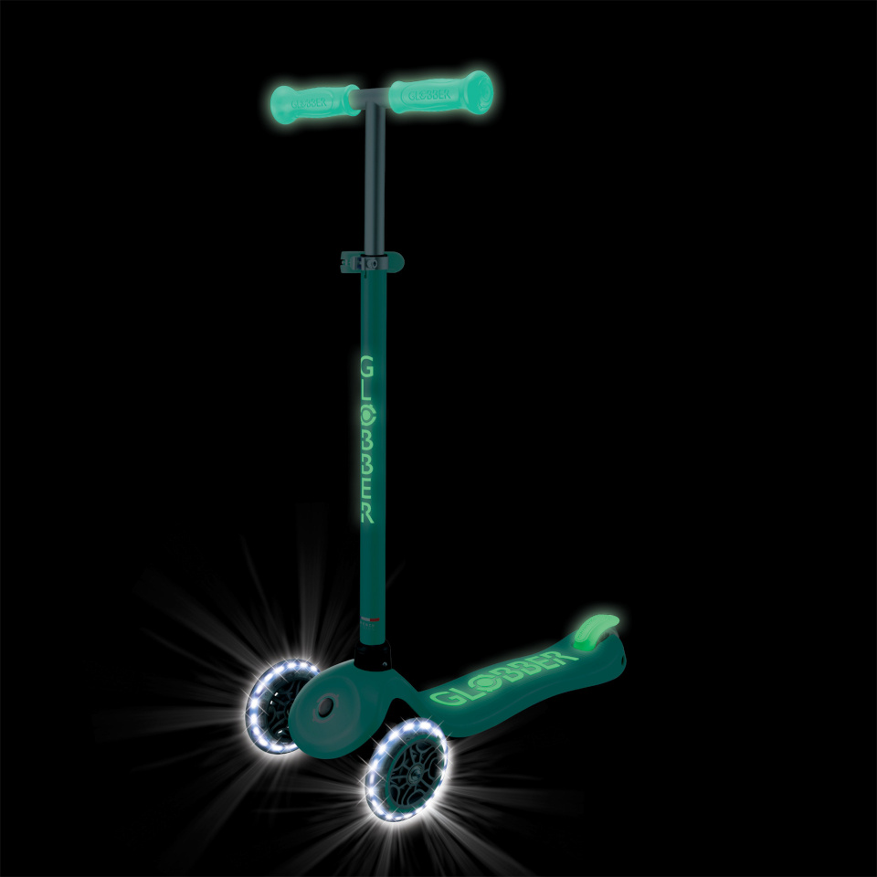 Globber tõukeratas Primo Plus Glow Lights, piparmünt, 443-206