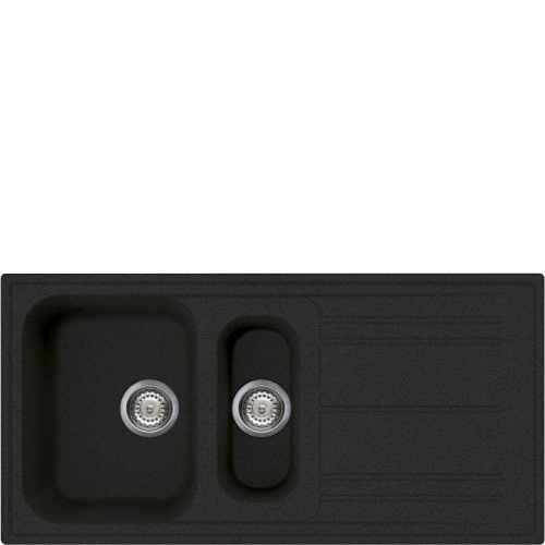 SMEG valamu LZ102A2, 100cm, RIGAE, pealt paigaldatav, käsitsi, graniit, antratsiit