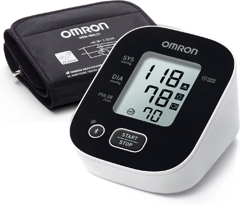 Omron vererõhumõõtja M2+ Intelli Blood Pressure Monitor, valge/must