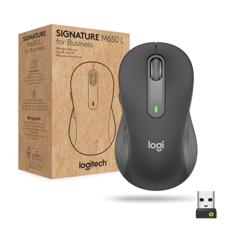 Logitech Wireless Mouse M650 L for business graphite retail