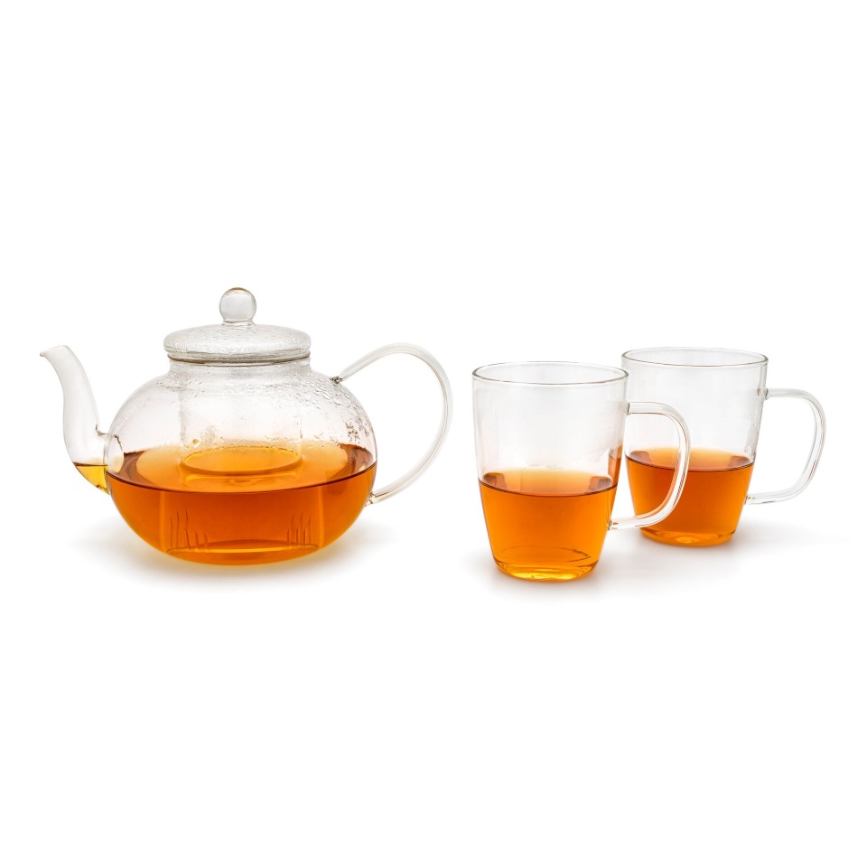 Bredemeijer teekann 235004 Tea Set including 2 Single-Walled Glasses, 1L