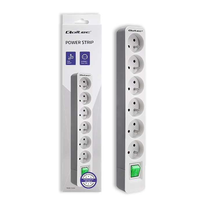 Qoltec pikendusjuhe Power strip 6 sockets, 1.8m