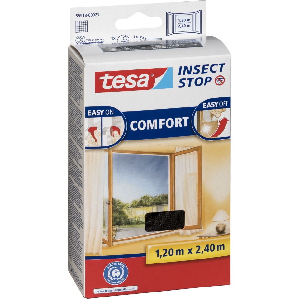 Tesa putukavõrk Insect Stop for Windows Hook&Loop 1,2x2,4m must 55918