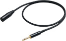Proel helikaabel 6,3mm stereo -> XLR, 1m, must