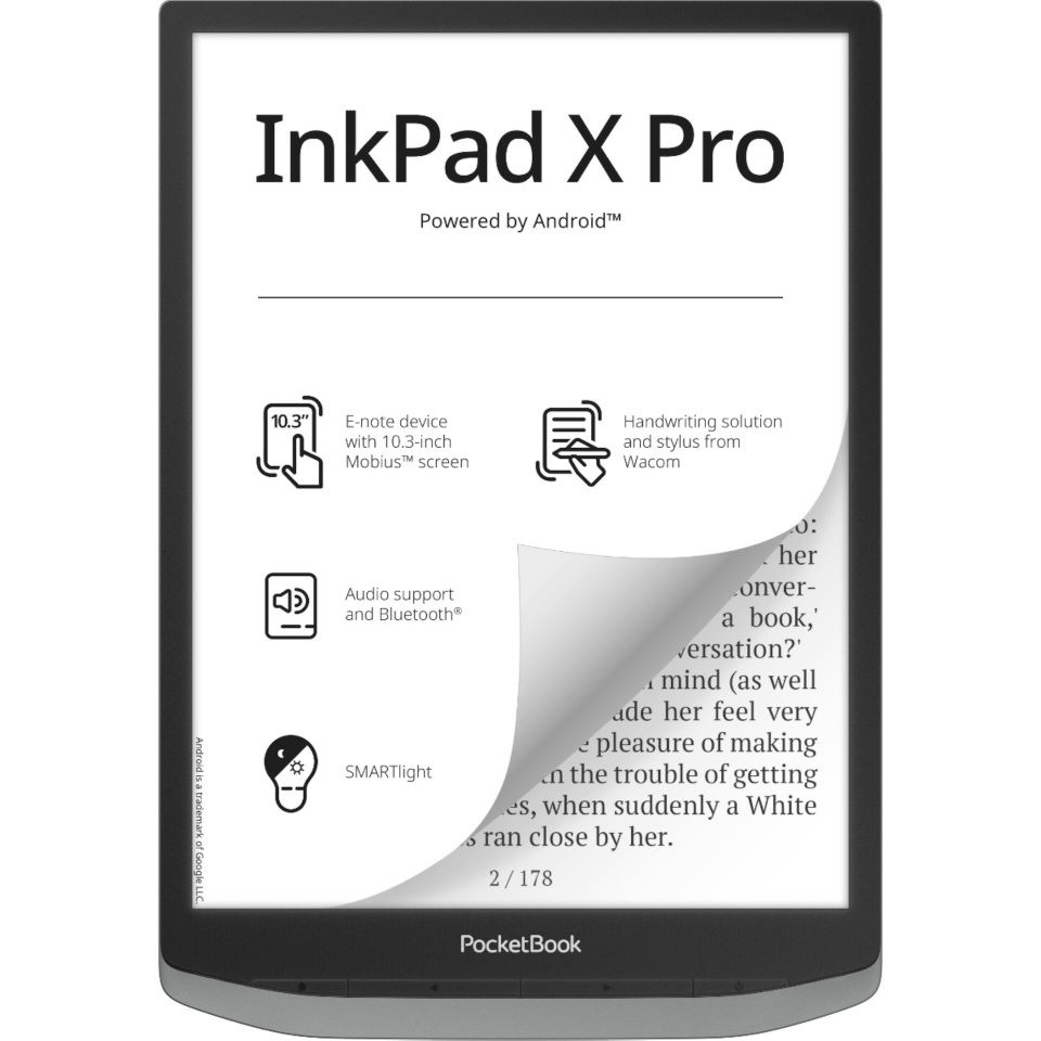 Pocketbook e-luger InkPad X Pro e-Book Reader, 10.3", WiFi, 32GB, must