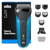 Braun pardel Series 3, 310BT Wet & Dry Shaver with Beard Trimmer Attachment, must/sinine
