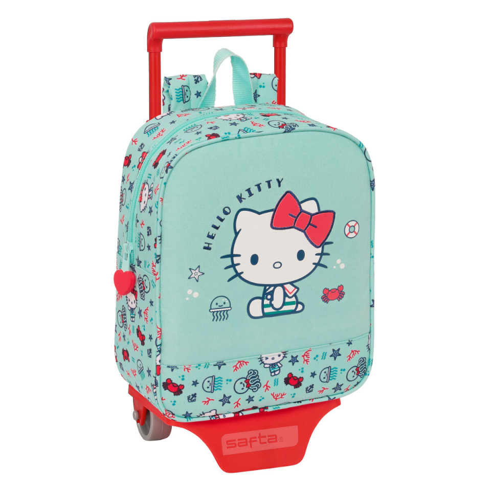 Hello Kitty ratastega koolikott Sea lovers türkiissinine 22x27x10cm
