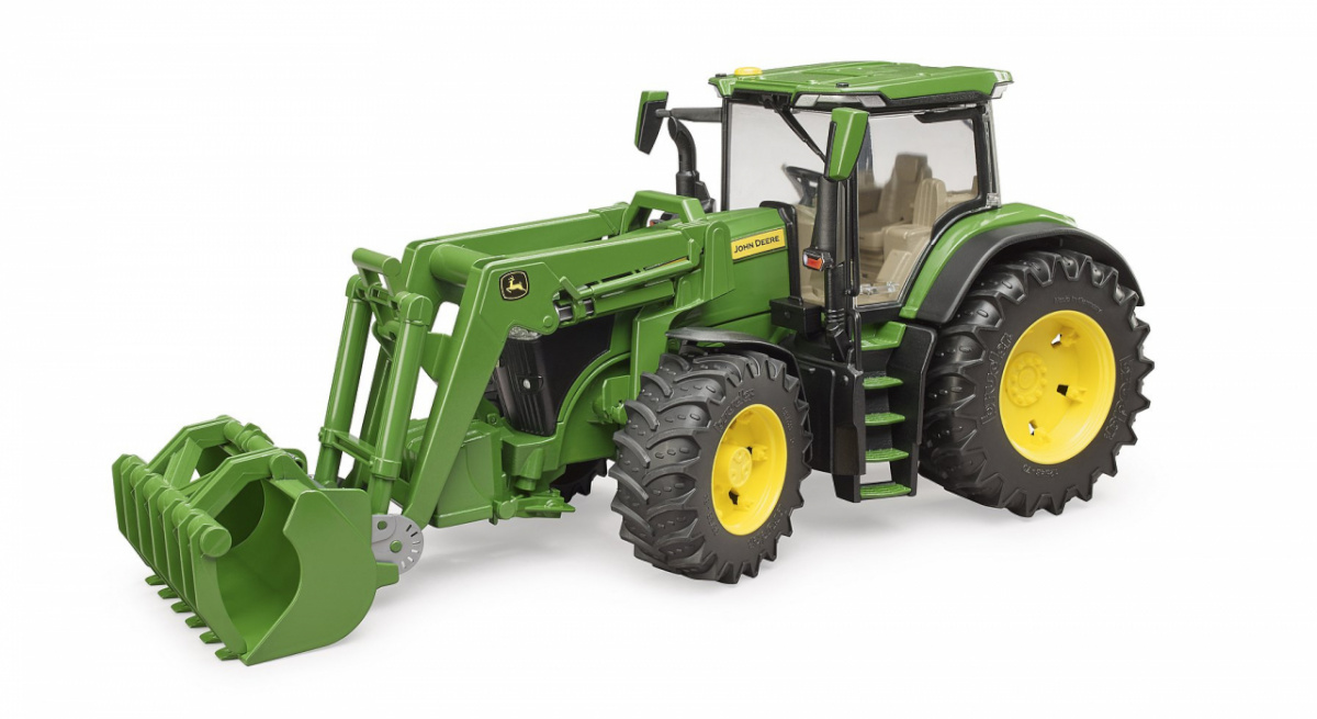 Bruder traktor John Deere 7R 350 koos esilaaduriga, 03151