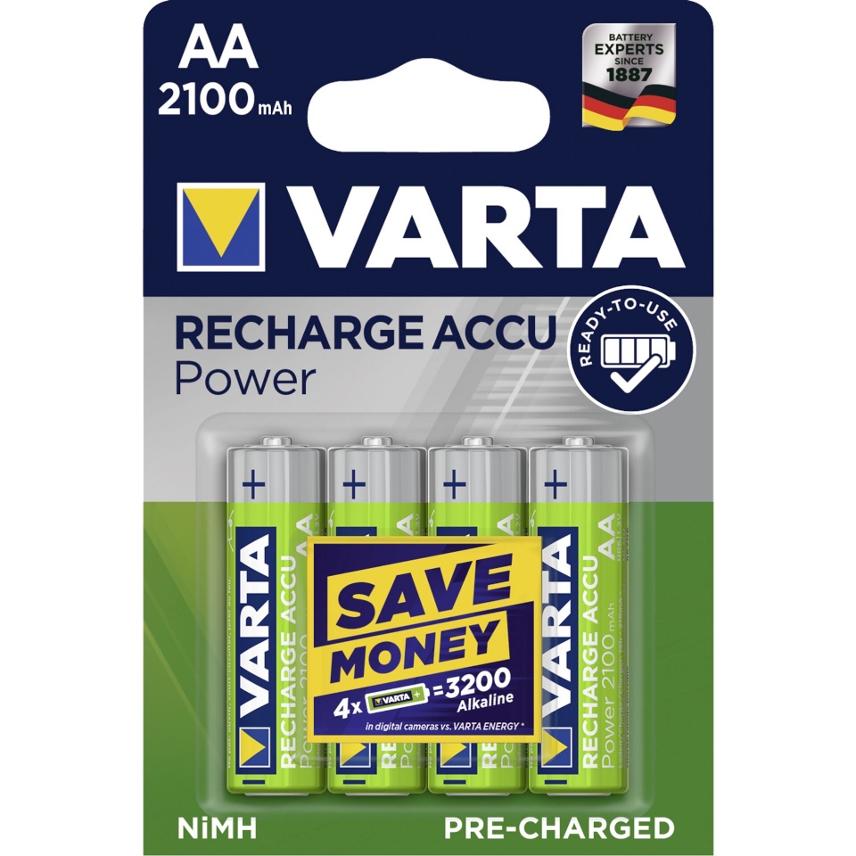 Varta akud 10x4 NiMh 2100mAh Mignon