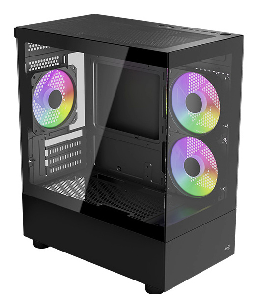 Aerocool korpus Viewport Mini V2 ARGB (must, Tempered Glass x 2)
