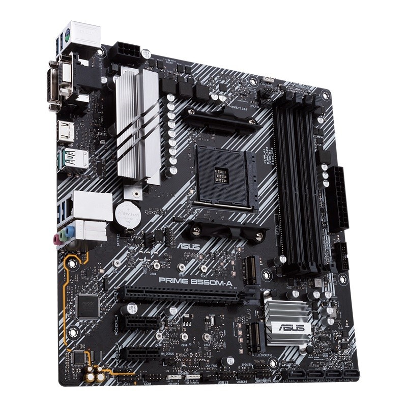 ASUS emaplaat PRIME B550M-A/CSM AM4, DDR4, M.2, mATX
