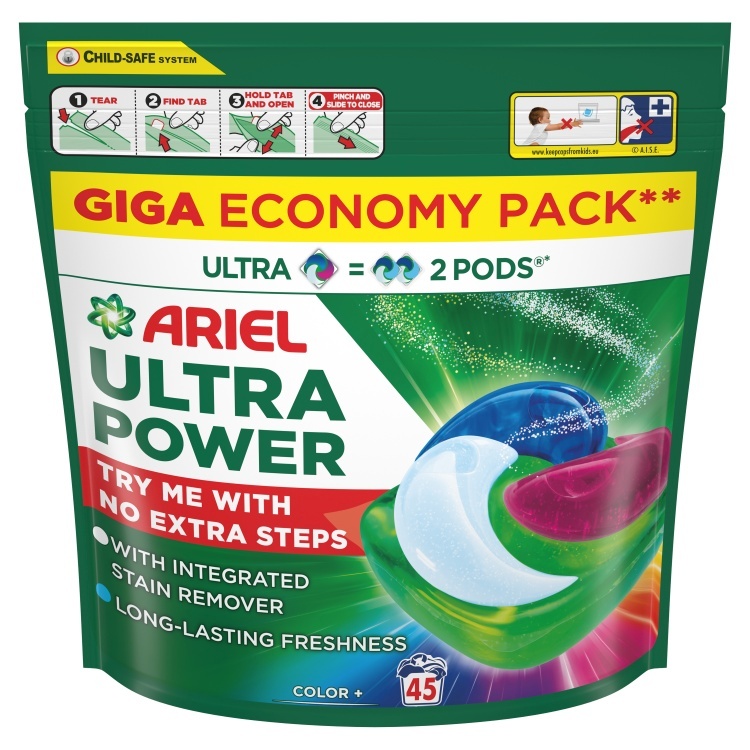 Ariel pesukapslid PODS Ultra Power Color, 45tk