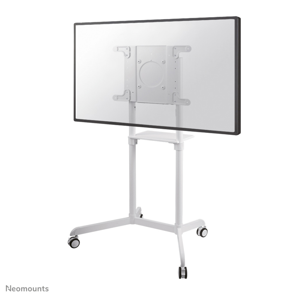 NeoMounts NS-M1250WHITE TV trolley - 37-70" - max 70 kg - VESA 200x200-600x400 - 90° rotatable - incl. hardware shelf - valge