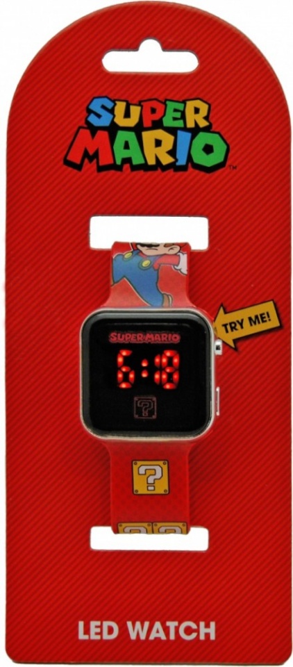 Kids Euroswan Wristwatch LED Super Mario punane