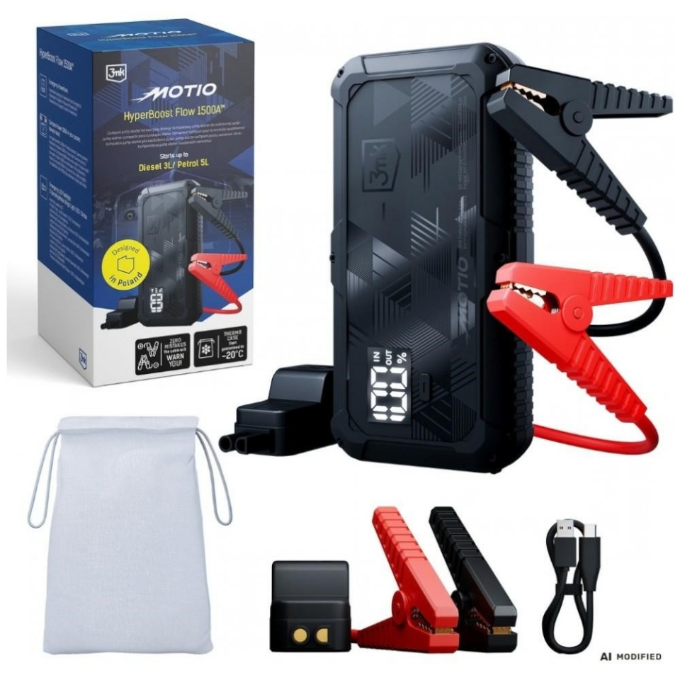3MK akupank Jump Starter 1500A LED 10000mAh HyperBoost Flo