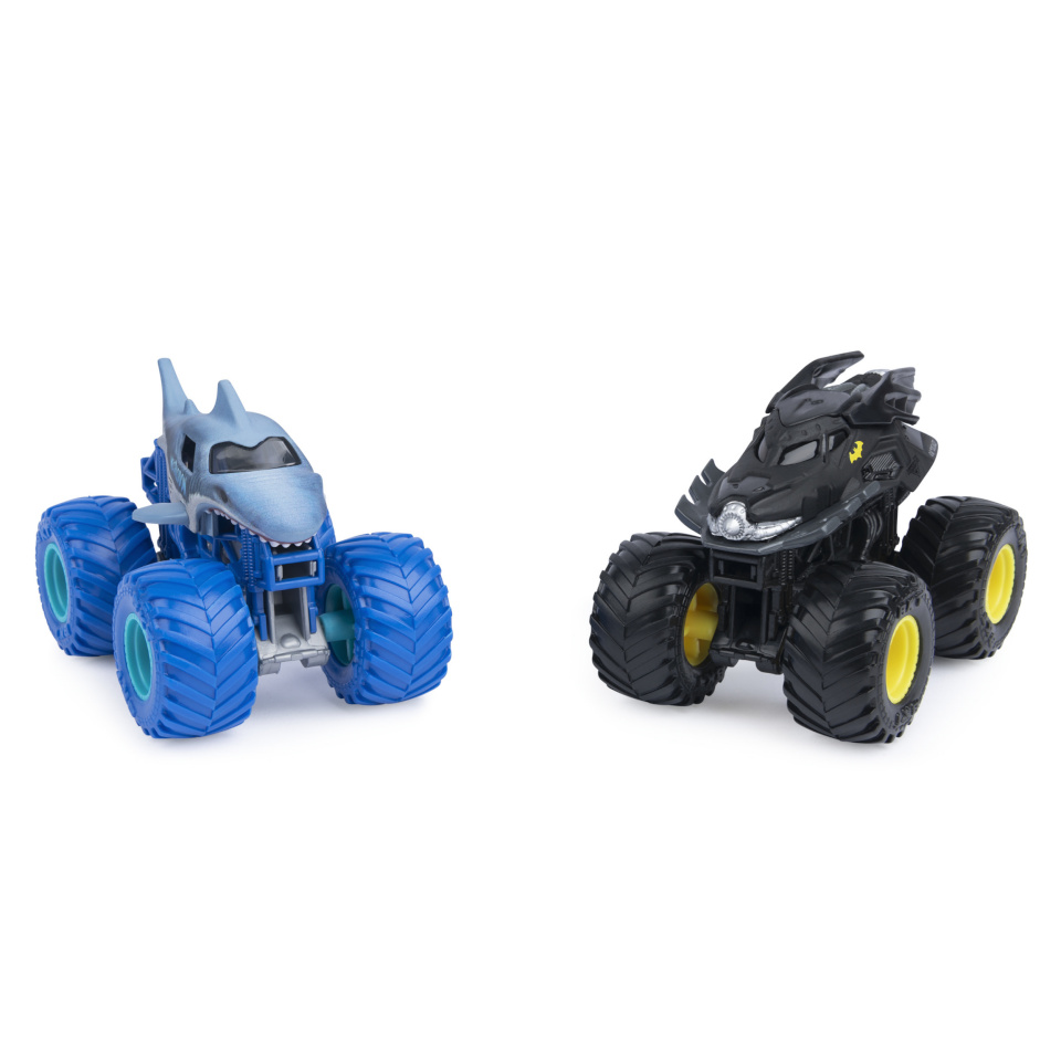 Monster Jam - Batmobil vs. Megalodon (2er-Pack, Maßstab 1:64)