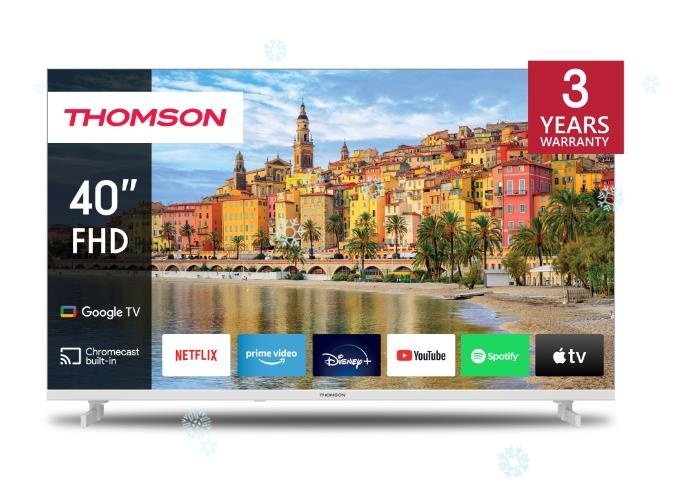 THOMSON televiisor 40" Smart FHD 1920x1080 Wireless Lan Bluetooth google Tv valge 40fg2s14w