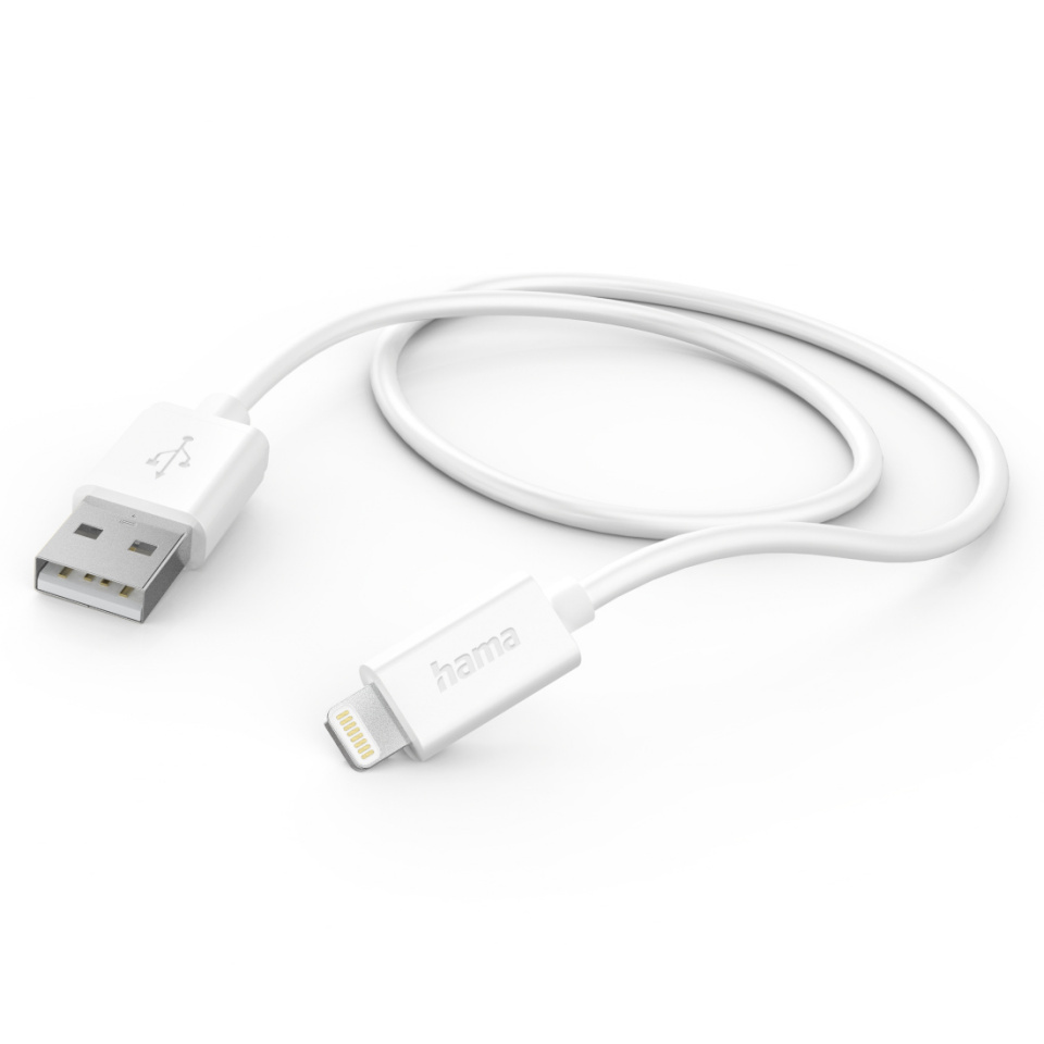 Hama laadimiskaabel USB A - Lightning, 1m, valge