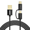 Choetech 2in1 USB kaabel USB-C / Micro USB, (must)