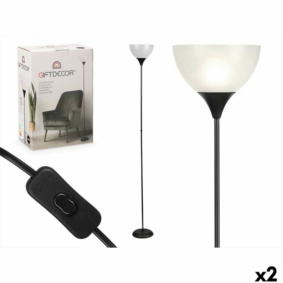 GiftDecor põrandalamp CE13581-3(132) valge must 60 W 220-240 V 22x185x22cm (2tk)